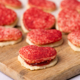glutenfreie Himbeer Herzen, glutenfreies veganes Gebäck, Isabella Glutenfreie Patisserie